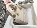 Dior Lady D-Lite Medium Bag Knockoff in Pink   White Houndstooth Embroidery - Image 5