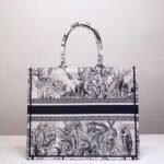 Dior Large Book Tote Bag Fake in Toile de Jouy Carnivora Motif - Image 5