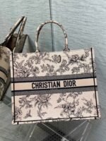 Dior Large Book Tote Bag Fake in Powder Pink Jardin Botanique Embroidery - Image 6