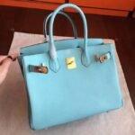 Blue Atoll Imitation Luxury Hermes Birkin 30cm Tote - Image 6