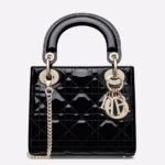 Dior Lady Dior Mini Chain Bag Replica with Chain in Black