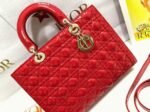 Dior Lady Dior Large Bag Fake in Red - Image 4