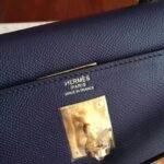 Sapphire Epsom Fake AAA Hermes Kelly 32cm Sellier Handbag - Image 5