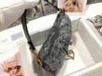 Dior Saddle Bag Faux in Grey Toile de Jouy Reverse Jacquard - Image 10