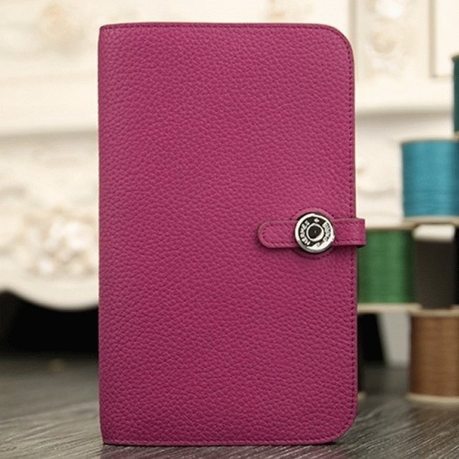 2E23A9EF-E461-4C92-3F00-3BA09A088A51.jpg Purple knockoff designer Hermes Dogon combine wallet - Image 1