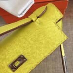 Soufre Epsom Knockoff Hermes Kelly Pochette Vibrant Handbag - Image 4