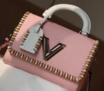 Louis Vuitton Epi Leather Twist MM Bag In Rose Bellerin Pink With Braided Edges Flap - Image 3