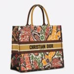 Dior Large Book Tote Bag Faux in Yellow Multicolor Dior Paisley Embroidery