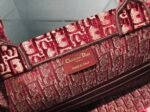 Dior Large Book Tote Bag Fake in Bordeaux Oblique Embroidered Velvet - Image 2