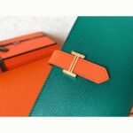 Malachite Orange Knockoff Hermes Bearn Wallet - Image 4