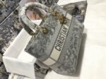 Dior Lady D-Lite Large Bag in Gray Toile de Jouy Reverse Embroidery - Image 4
