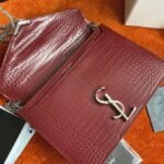 Fake Saint Laurent Cassandra Medium Bag Bordeaux Crocodile - Image 2