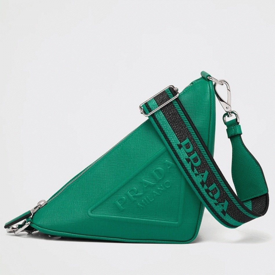 2FE2F79E-B62C-C9B2-3613-9EFD176BB68F.jpg Prada Triangle Shoulder Bag Fake in Green - Image 1