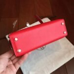 Red Swift Replica Hermes Kelly 20cm Classic Handbag - Image 8