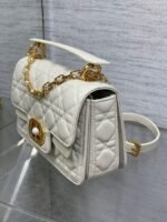 Dior Small Jolie Top Handle Bag Replica in White Cannage Calfskin - Image 9