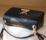 Louis Vuitton Epi Leather Twist MM Bag Black With Jacquard Strap - Image 5