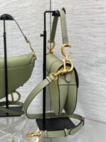 Dior Saddle Bag with Strap Imitation in Ethereal Green Grained Calfskin - Image 6