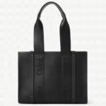 Top Quality Imitation Chloe Woody Medium Tote Bag In Black Calfskin