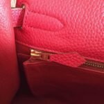 Red Clemence Fake Hermes Kelly Retourne 32cm Vibrant Purse - Image 3