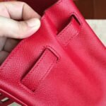Premium Quality Red Fake Hermes Birkin 35cm Handbag - Image 7