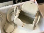 Replica Hermes Lindy Mini handbag in white clemence leather - Image 2