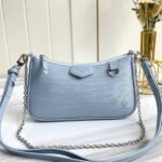 Louis Vuitton Epi Leather Easy Pouch On Strap In Bleu Celeste Blue