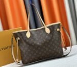 Louis Vuitton Neverfull Bandouliere Inside Out MM Tote In Monogram Canvas And Stamped Beige Textile - Image 4