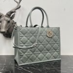Dior Medium Book Tote Bag Replica with Strap in Grey - Image 10