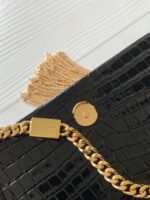 Replica Saint Laurent Kate Small Tassel Bag Black Crocodile-embossed Leather - Image 9