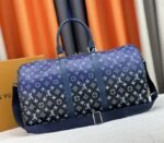 Louis Vuitton Monogram Gradient Canvas Keepall Bandouliere 50 In Navy Blue - Image 3