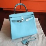 Blue Atoll Clemence Replica Hermes Kelly 25cm Retourne Handbag - Image 6