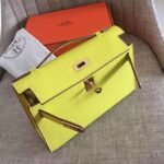 Soufre Epsom Knockoff Hermes Kelly Pochette Vibrant Handbag - Image 5