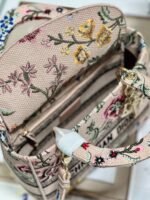 Dior Lady D-Lite Medium Bag Fake in Beige Raffia Embroidered with Dior Petites Fleurs - Image 6