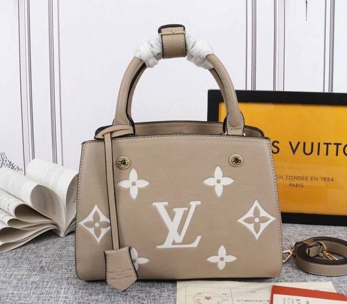338791DE-C71C-DB49-F36A-B9866686117B.jpg Louis Vuitton Monogram Empreinte Montaigne BB In Tourterelle Gray - Image 1