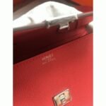 Red luxury replica Hermes Clic wallet with strap - Image 5