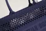 Dior Large Book Tote Bag Replica in Blue Mesh Embroidery - Image 3