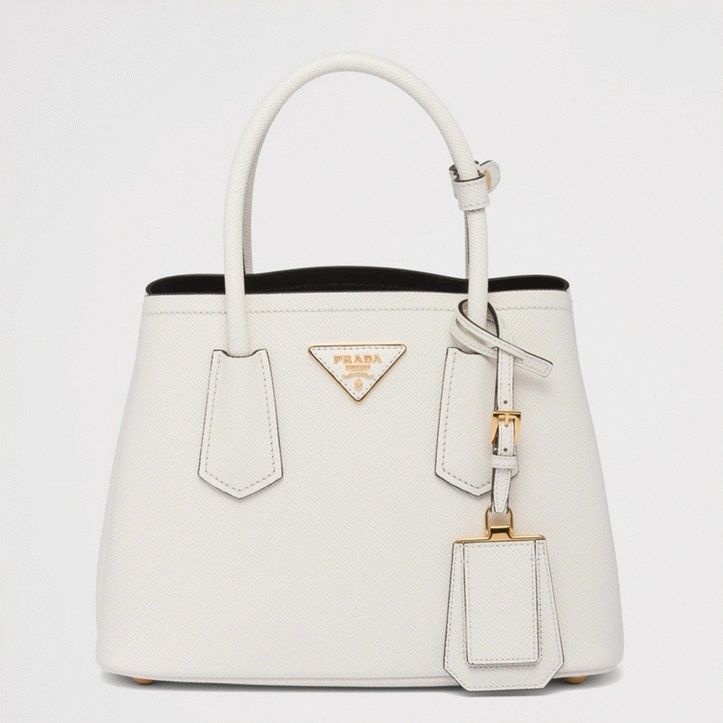 33CC1D47-A235-ACE2-E4AD-C1919FE73820.jpg White Prada Double Mini Bag Replica - Image 1
