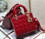Dior Lady Dior Medium Bag Fake in Red - Image 6