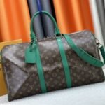 Louis Vuitton Monogram Macassar Canvas Keepall Bandouliere 50 In Borneo Green