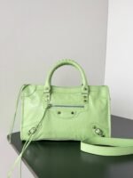 Knockoff Balenciaga Le City Small Bag Green Arena Lambskin - Image 9