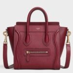 Celine Nano Luggage Tote Bag Fake in Ruby