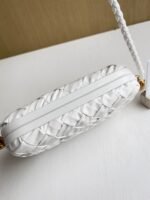 Replica Bottega Veneta Knot Minaudiere On Strap White Foulard Intreccio Leather - Image 2