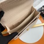 Fake Saint Laurent Sunset Medium Chain Bag Beige Crocodile-embossed Leather - Image 9