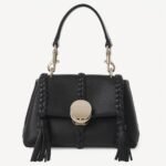 Top Quality Fake Chloe Penelope Mini Shoulder Bag in Black Grained Calfskin