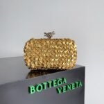 Fake Bottega Veneta Knot Minaudiere Clutch Gold Sequins - Image 2