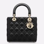 Dior Lady Dior Medium Bag Fake in Black Cannage Lambskin