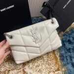 Replica Saint Laurent Puffer Small Chain Bag Ivory Lambskin - Image 5