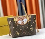 Louis Vuitton Monogram Canvas Neverfull MM Tote With Puppies