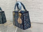 Dior Lady Dior Mini Chain Bag Replica in Satin with Blue Bead Embroidery - Image 3