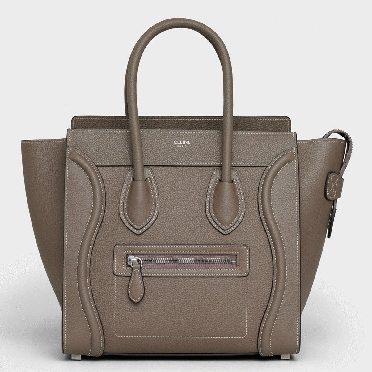 357D46AA-7AD6-5534-F549-7048527804C1.jpg Celine Micro Luggage Tote Bag Knockoff in Souris - Image 1